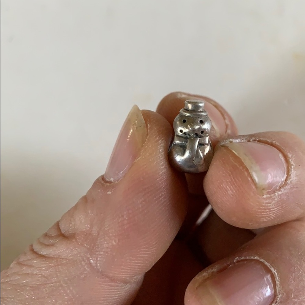 Sterling pandora snowman charm